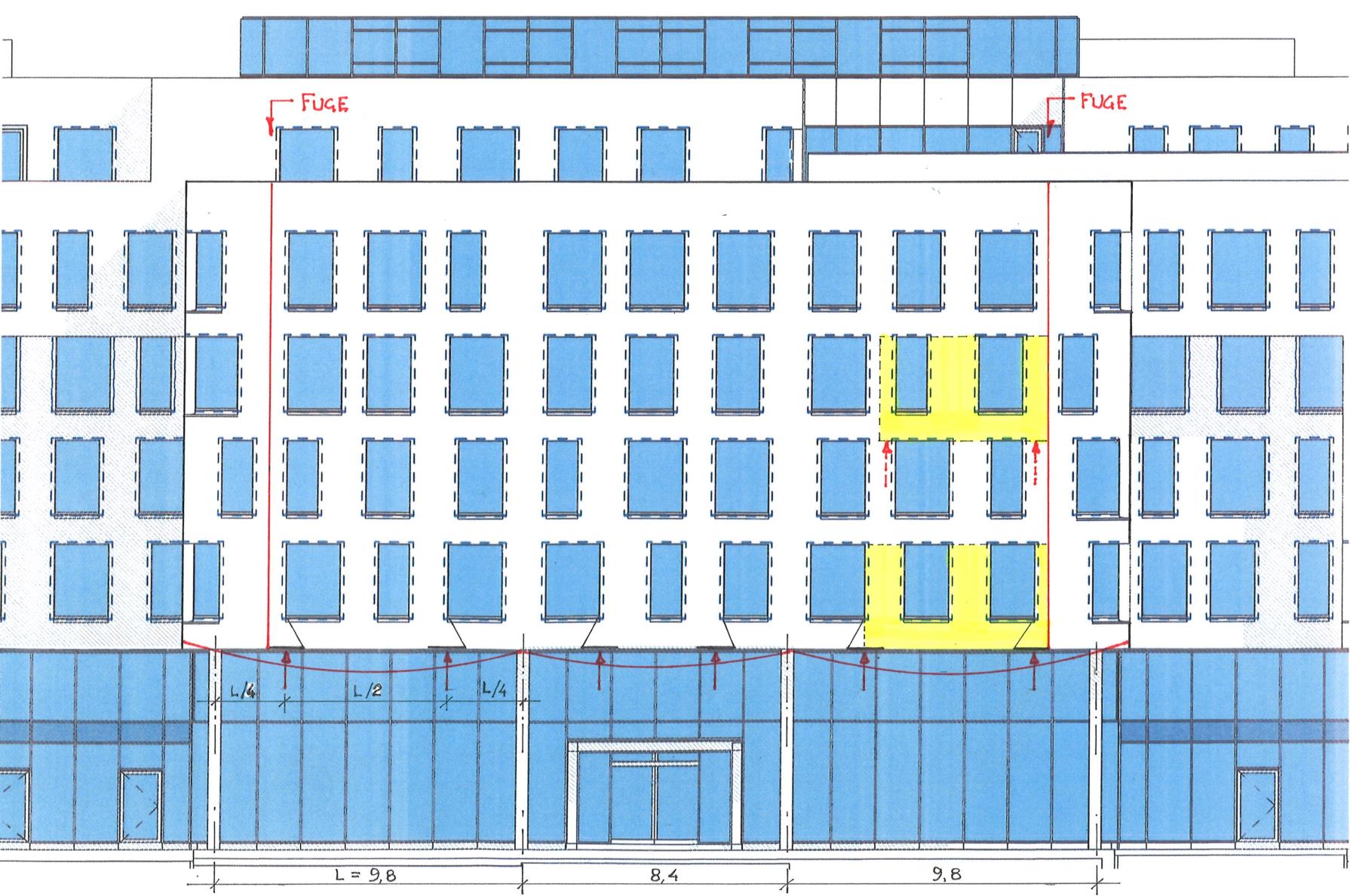 Norsk Murdag 2015 - Monier-bygget. Svevende teglforblending på elastisk opplegg Side 6 av 17 Konstruksjonssystem Alt.