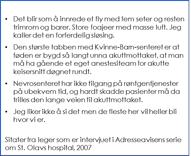 138 grøntområder imellom, og utgjøre et sykehuskvartal som gikk i ett med den omkringliggende bebyggelsen. Arkitektene skulle få utfolde seg hver bygning skulle ha sitt et eget arkitektoniske uttrykk.