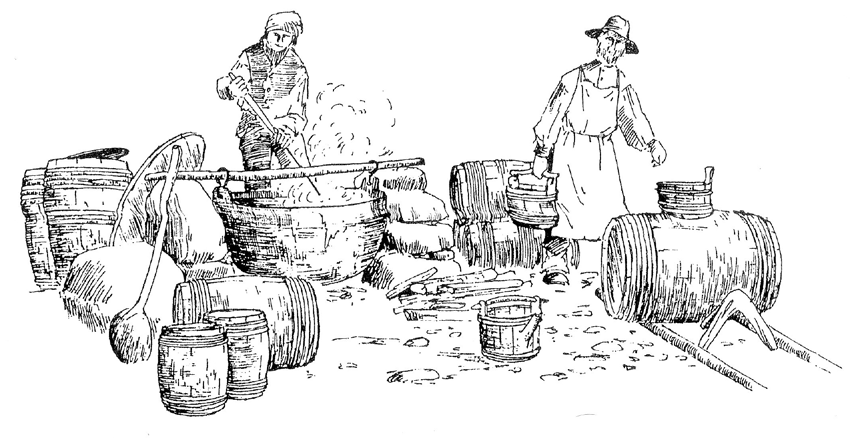 1000 år Trana brennes ut under åpen himmel. Outdoor cod liver oil production. 14 Lofoten, men for å sikre råstofftilgangen flyttet han i 1867 til Stamsund.