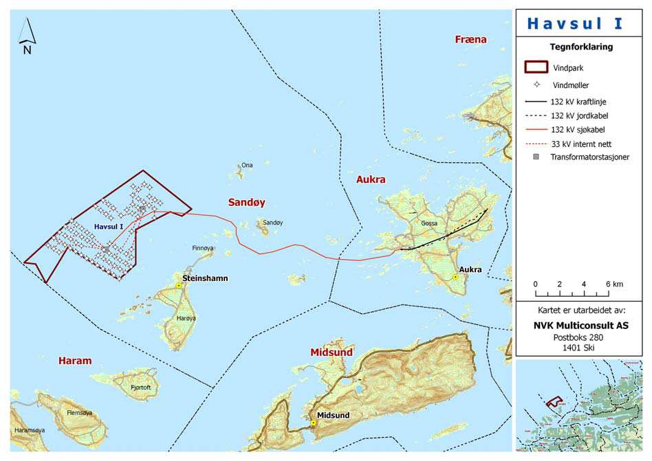 Utbyggingsprospektet for vindmøllene sett frå Harøyburet.