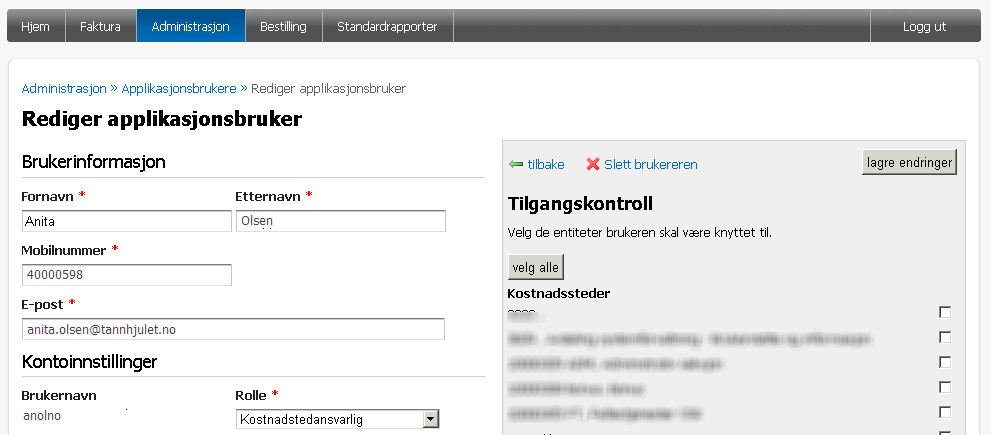 Kstnadssted knyttet til fakturasted Dersm du har flere selskaper knyttet til Invice Online g disse selskapene benytter ulik kstnadsstedsstruktur dvs.