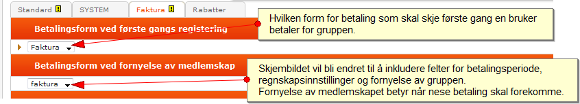 Dokumentasjon WebOrg, Side 35 Nedenfor vil det bli gjennomgått oppsett av gruppe som skal stå til faktura og online betaling.