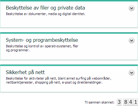 Venstre del av hovedvinduet Høyre del av vinduet inneholder informasjon om programfunksjonen valget i venstre del, og lar deg konfigurere innstillingene, gir verktøy for kjøring av