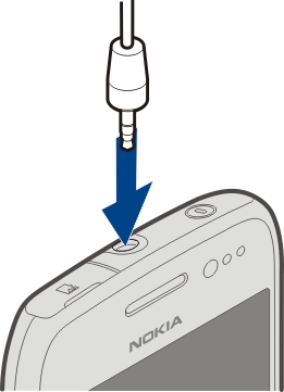 18 Komme i gang Ikke koble til produkter som gir et utgangssignal, da disse kan forårsake skade på enheten. Ikke koble til spenningskilder til Nokia AV-kontakten.