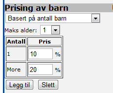 Antall dager før ankomst Det er helt valgfritt å fylle inn tall her. Min er minimum antall dager før ankomst man må bestille. Max er maksimum antall dager før ankomst man må bestille.