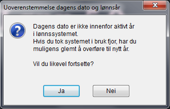 1. Installere årsoppgjørsversjonen 5.11.4 b. Velg oppgaven Periodens lønn Registrere pr. lønnsart. Påse at du har valgt 2012 i feltet År. Registrer transaksjoner og klikk. c.