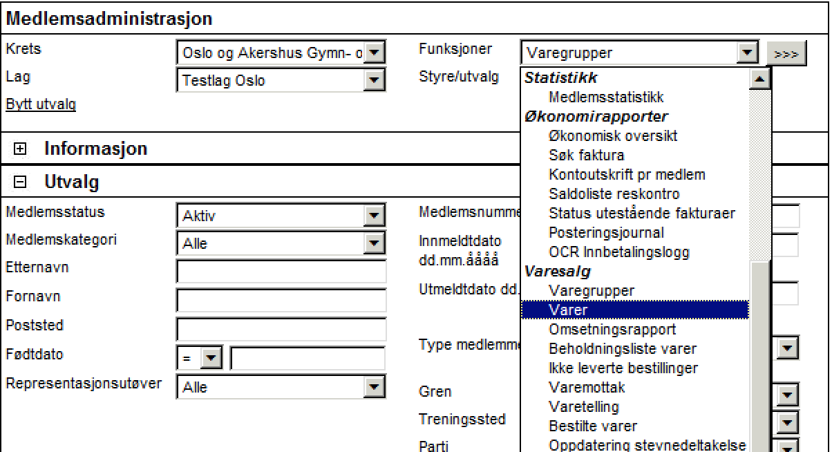 29: WEB-SHOP Mysoft inneholder også mulighet for Web-shop. I denne kan laget legge ut for salg til egne medlemmer, eller vi kan også få laget slik at flere lag i samme område/krets kan bestille varen.