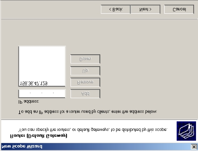 Figur 28: Viser IP Address Range Trykk NEXT. Skriv inn de adressene som du vil eksludere, her skriver vi ikke inn noe. Trykk NEXT. Velg hvor lenge hver klient kan bruke IP-adressen, vi velger 8 dager, trykk NEXT.