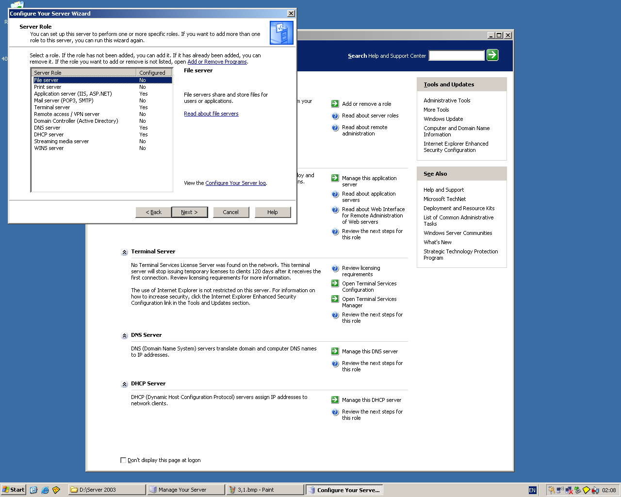 Remote access/vpn Server skal bli neste prosjekt. Men det skal gjøres med windows server 2008.