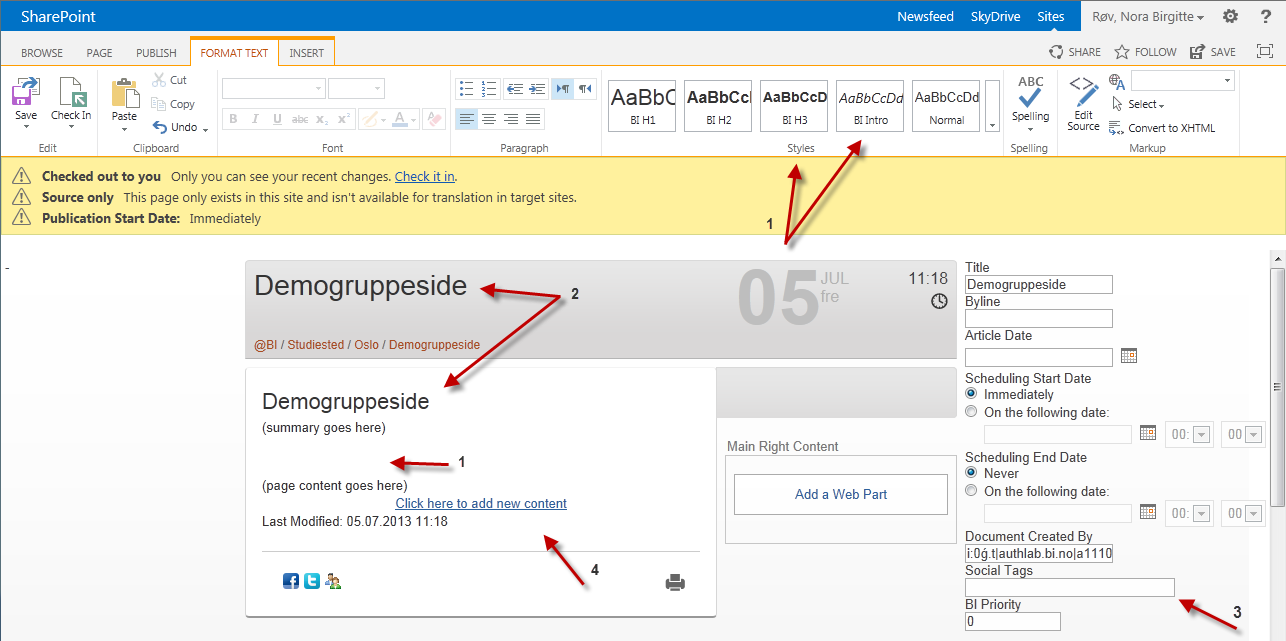 Skriv deretter navnet på gruppeside du ønsker å opprette, og trykk Create. Nå ser du hovedvinduet der gruppesiden skal produseres.