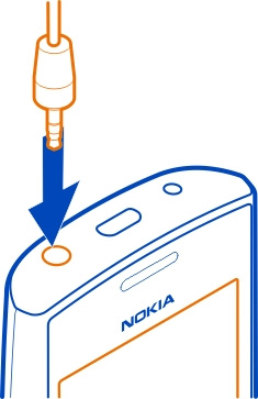 Hvis du kobler til andre eksterne enheter eller hodetelefoner enn de som er godkjent av Nokia for bruk med denne enheten, til Nokia AV-kontakten, må du være spesielt oppmerksom på