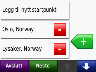 Redigere lagrede steder 1. Trykk på Hvor skal du? > Favoritter. 2. Trykk på den posisjonen du vil redigere. 3. Trykk på Rediger. 4. Velg et element for å redigere.