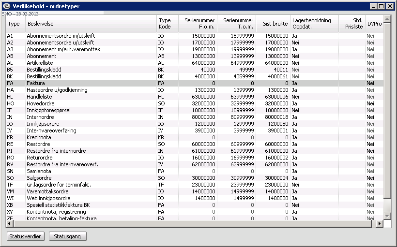 ORDRETYPER OG STATUSGANG Ordretyper Du kan ha mange ordretyper i systemet. I dette heftet konsentrerer vi oss om Bestillingskladd(handlevogn) og innkjøpsordre. Disse kan du gi forskjellige egenskaper.