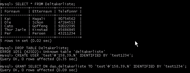 Det er mulig at det er mysql workbench som er problemet her. Det har heller ikke blitt flushet rettigheter. Men uansett så vil logoff/loginn gi samme effekt.