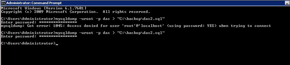 Vi velger så å droppe databasen. Bilde 28- Screenshot av kommandoen drop databases Dette medfører at databasen nå er borte vekk fra mysql. det krever da en restore for å få denne opp igjen.