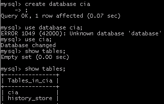 Bilde 103 - Underveis i synkronisering. Når da synkroniseringen var ferdig kom det spennende øyeblikket. Var databasen cia i MySQL oppdatert.