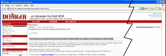 1. I skjermbildet over i skriver du Asker Skiklubb Fotball (ved den sorte ringen nede til venstre) og trykker deretter knappen Søk. Du skal da få omtrent følgende skjermbilde: 2.