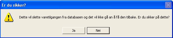 Viser varetilgang Det er mulig å ha en varetilgang aktiv. Det er først når bruker klikker på knappen Godkjenn at lager oppdateres med endring.