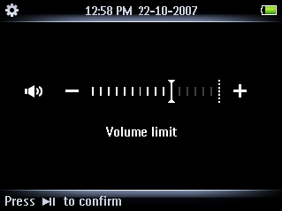5.1.3 Innstilling for volum Å lytte til høy lyd lenger enn et øyeblikk kan være sjenerende for lytteren. Foretrukket nivå for volum innstilles på spilleren.