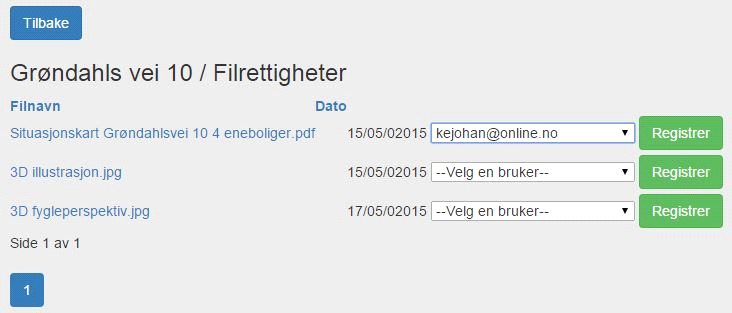 Gi filrettigheter til brukere Her kan du gi brukere rettigheter til filer, denne filen vil da vises i brukerens personlige mappe.