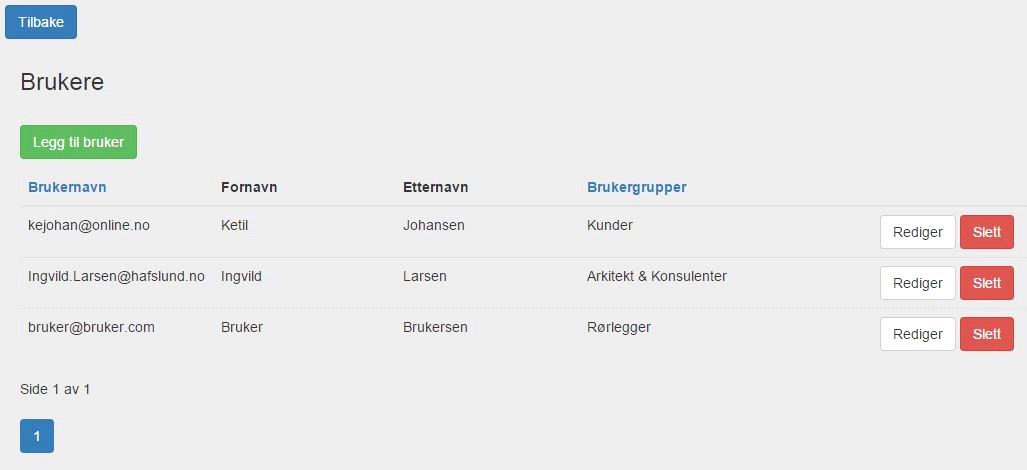 Brukerveiledning BRUKER Figur 68: Brukervalg Alle brukere Trykkes denne knappen vil du komme til en