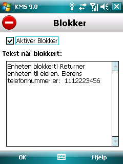 K A S P E R S K Y M O B I L E S E C U R I T Y 9. 0 F O R M I C R O S O F T W I N D O W S M O B I L E Funksjonen blokkerer ikke enheten, men aktiverer alternativet for fjernsperring.