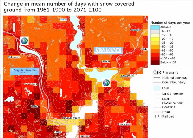 Framtidas klima i Sogn og Fjordane: Snøen forsvinn
