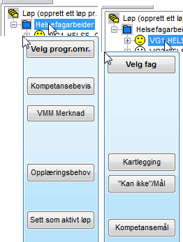 11. Vurdering for hele programområdet. (Vurdering beskrives i kapittel Kartlegging / Vurdering) Med markering på programområde-navn kan det angis vurderingsresultat for hele programområdet. NB!