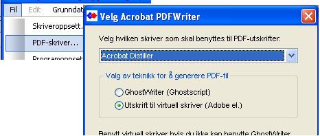 PDF utskrift eller GhostWriter GhostWriter(gs871w64.exe) kan lastes ned fra http://www2.jaertek.no/realdok/gs871w64.exe (må installeres). (Dersom 32 bit Windows må 32bits versjon brukes - http://www2.