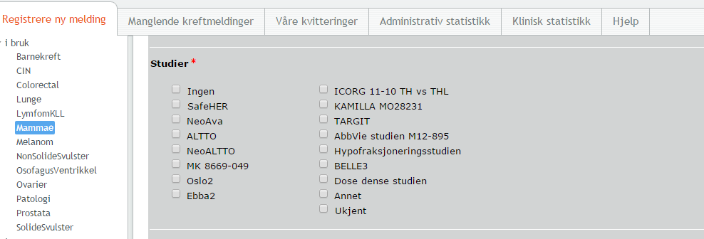 Registrering av