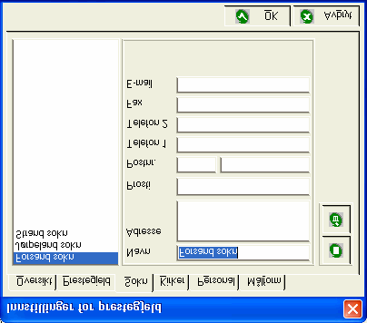 på Sokn. Marker registreringen i venstre vindu og klikk for å slette registrering. for å registrere ett nytt sokn. Skriv inn nødvendige data.