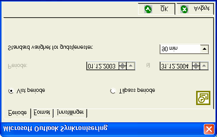 Definer hva som skal settes inn som brødtekst i kalenderen når gudstjenesten kopieres til Outlook. Det er flere alternativer å velge mellom. på tab en Innstillinger.