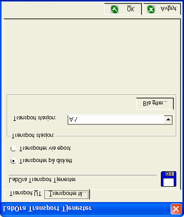 Alt.1: Transport via diskett. Velg Transporter via diskett.