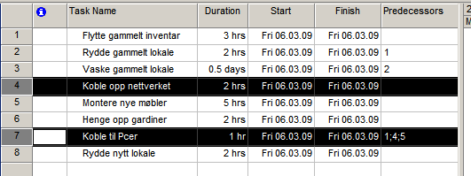 Selekter da aktiviteter som skal koble sammen MEN DU MÅ SELEKTERE I DEN REKKEFØLGEN DE SKAL UTFØRES som vist under: Trykk så på lenkesymbolet.