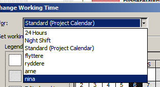 Vi kan også endre arbeidstiden for de ulike ressursene om det er hensiktsmessig: Dersom du ønsker å