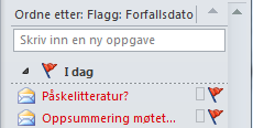 Flagge meldinger for oppfølging Bruk flagg for å merke meldinger som skal følges opp. Standard er oppfølging samme dag, men dette kan endres etter behov.