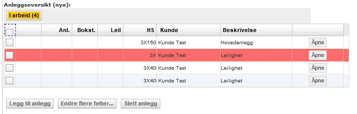 Når alle anleggene er oppdatert skal forhåndsmelding sendes. Hvis det mangler data som er påkrevet i anleggene vil dette varsles ved sending.