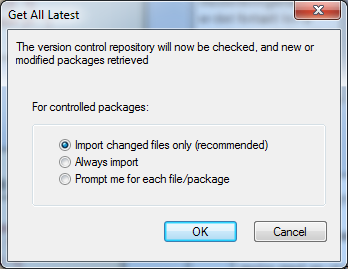 Side:23 av 39 Statens Etterpå høyreklikker man på en av de importerte pakkene og velger Package Control og Get All Latest. På meldingen nedenfor gjør man ingen forandringer og klikker på OK.