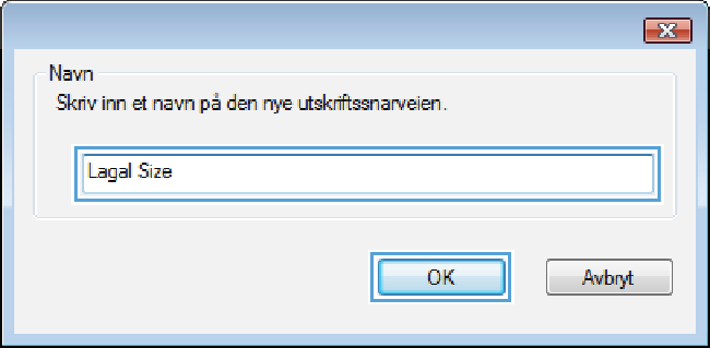 5. Velg utskriftsalternativene for den nye snarveien. MERK: Du kan velge utskriftsalternativene i denne kategorien eller i en hvilken som helst annen kategori i skriverdriveren.