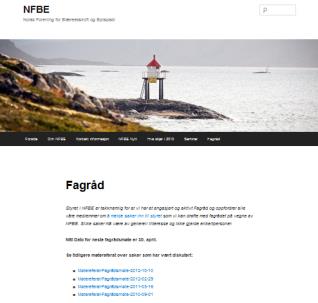 NFBE FAGRÅD Det var som planlagt avholdt 2 møter i NFBE sitt fagråd i 2013.