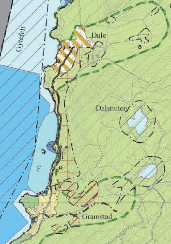 Dale sammen med en ny utbygging på Gramstad. Gramstad Figur 1: Gjeldende regionalplan 2.