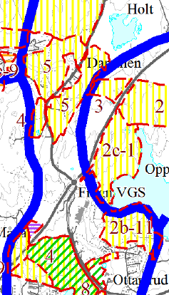 Område 2c5 Nordre Dammen Monsrud, g/bnr 19/38, 2/2,4 og 79, 35/1 Oversiktskart Detaljkart Jpost nr(e) 37, 118, 152 Antall vedlegg Ønsket arealformål Gjeldende planstatus Bebyggelse og anlegg