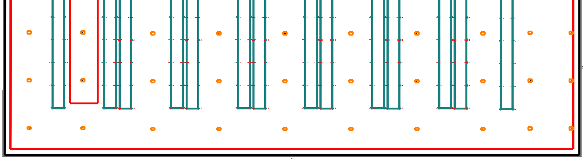 Eksempel 3 Kjølelager 3.1 Beskrivelse, Kjølelager 3.1.1 Planvisning [m] 40 N 35 30 25 20 15 10 5 0 0 5 10 15 20 25 30 35 40 45 [m] 1 500 Vegg x y Lengde Reflektans 1 49.00 m 0.00 m 49.00 m 50.