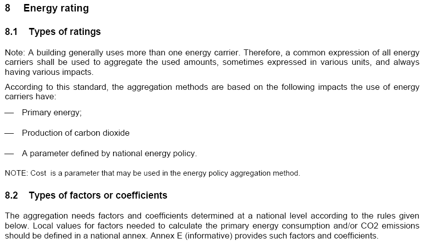 Indikatorene for energiytelsen for bygninger som forutsettes brukt i Energisertifikatet ut fra EUs harmoniserte CEN-standard (NS-EN 15603) De EU-mandaterte,