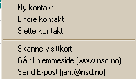 43 Corrado hjelp Et annet eksempel er hurtigmenyen på kontaktpersoner, hvor du blant annet kan velge å sende e-post direkte til vedkommende. 5 Grunndata 5.1 