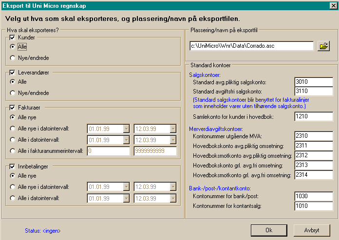 85 Corrado hjelp Leverandørfelt i Corrado Gruppe E-post Notater Reskontro Navn Besøksadresse Postadresse Postnr Sted Telefon Faks Kontakter 7.