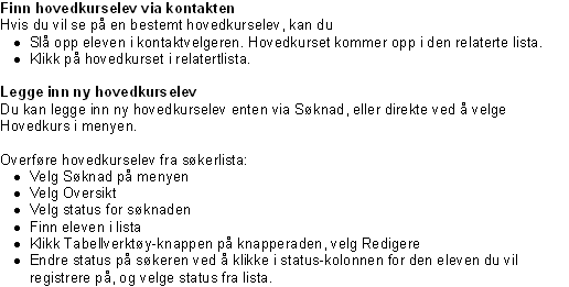 Slå opp kontakt Endre kontakt Søknader