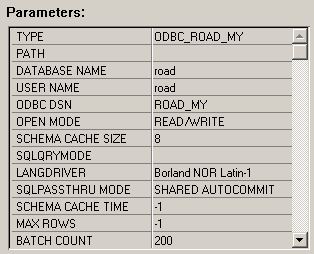 ROAD alias for MySQL Start bdecfg32.exe i C:\ROAD\BDE.