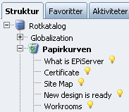 26 Redaktørhåndbok for EPiServer 4.60 Du kan også bruke dra-og-slipp-metoden for å kopiere en side. Klikk på siden med venstre museknapp og hold museknappen nede.