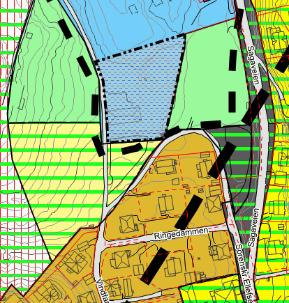 Investeringsprosjekt nr 4: Vindfangerveien Eiendomsdata: Gnr./bnr.: Del av 86/154 Areal : Ca. 2,5 da Eier : Forsvarsbygg Reg.status: Uregulert, men i kommuneplanens arealdel angitt som erverv.